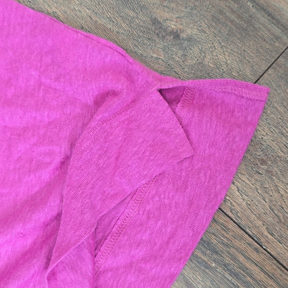 J Crew-roll sleeve side slit linen tee - Picture 7 of 8